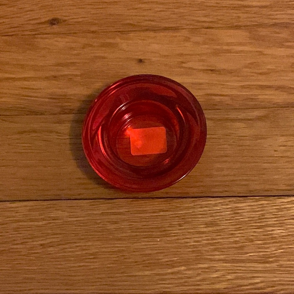 Christmas, 5 Crate & Barrel Red Tea Light Glass Holders